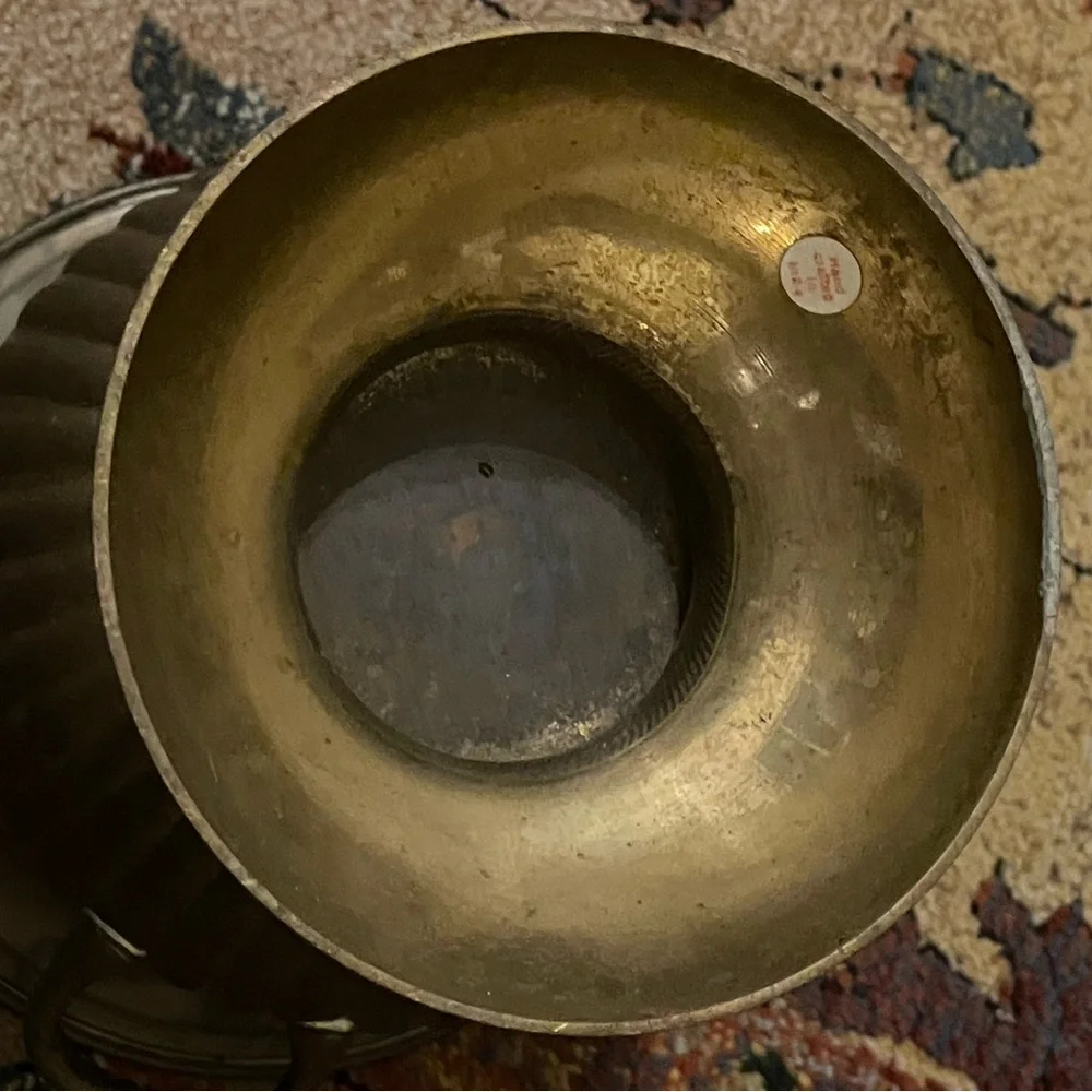 Romantically French Vintage Brass champagne bucket or decorative vase - Picture 10 of 10